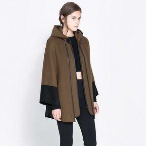Zara Black & Brown Combination Cape/Poncho Size MM